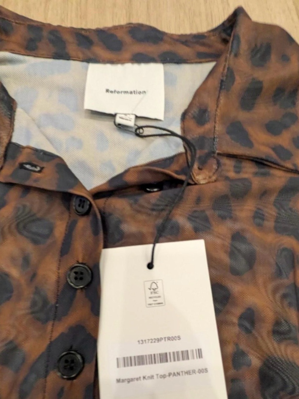 NWT Reformation Margaret Leopard Topped - Picture 4 of 9